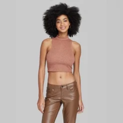 Women's Puckered Knit Tank Top - Wild Fable™ Dark Teal Blue