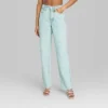 Women's High-Rise Straight Jeans - Wild Fable™ Light Teal Blue