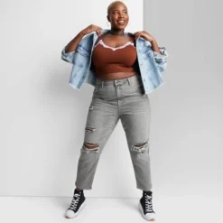 Women's Super-High Rise Tapered Jeans - Wild Fable™ Gray Wash -Outlet Modish Gems Store GUEST 03f73187 4837 47e2 be19 4abfce2cce1d 1