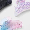 Butterfly Print and Ombre Cloud Claw Hair Clip Set 3pc - Wild Fable™ Blue/Purple/Gray