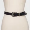 Women's Double Perf Western Belt - Wild Fable™ Black XL