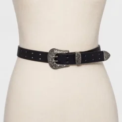 Women's Double Perf Western Belt - Wild Fable™ Black XL
