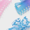 Flower and Solid Claw Hair Clip Set 3pc - Wild Fable™ Pink/Blue