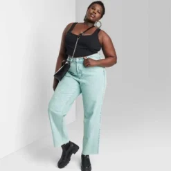 Women's High-Rise Straight Jeans - Wild Fable™ Light Teal Blue -Outlet Modish Gems Store GUEST 0c4271a1 d110 4d2f 9425 29f085adbae2 3