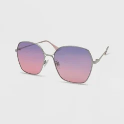 Women's Metal Square Oversized Sunglasses - Wild Fable™ Silver