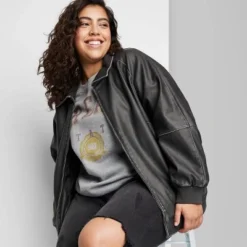 Women's Distressed Faux Leather Bomber Jacket - Wild Fable™ Black 22 Women's Distressed Faux Leather Bomber Jacket - Wild Fable™ Black -Outlet Modish Gems Store GUEST 1f01040f 7a42 462a 9130 ad9d3b2ab94d 1