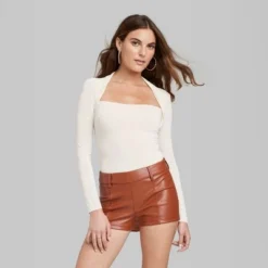 Women's Synthetic Bodysuit - Wild Fable⢠Off-white