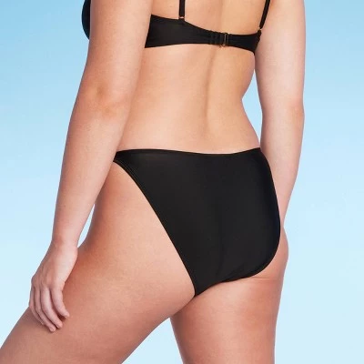 Women's Low-Rise Cheeky High Leg Bikini Bottom - Wild Fable™ Black 4 Women's Low-Rise Cheeky High Leg Bikini Bottom - Wild Fable™ Black - Image 4