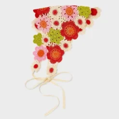 Crochet Headscarf - Wild Fable™ White/Red/Green/Floral Print