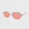 Women's Metal Oval Sunglasses - Wild Fable™ Rose Gold
