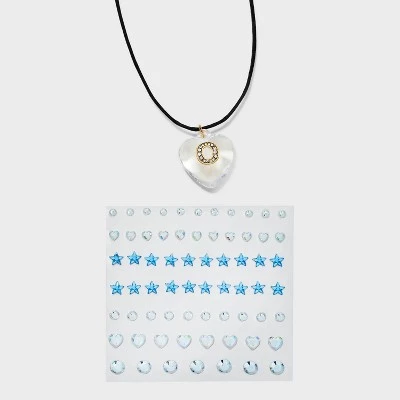 Acrylic Heart with Face Gems Pendant Necklace - Wild Fable™ Clear/Black 11 Acrylic Heart with Face Gems Pendant Necklace - Wild Fable™ Clear/Black - Image 11