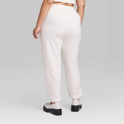 Women's High-Rise Tapered Joggers - Wild Fable™ Light Blue 2 Women's High-Rise Tapered Joggers - Wild Fable™ Light Blue - Image 2