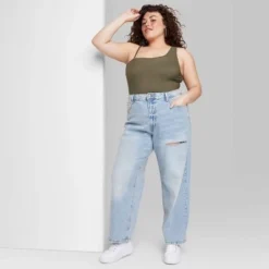 Women's High-Rise 90's Relaxed Slashed Straight Jeans - Wild Fable™ Light Wash -Outlet Modish Gems Store GUEST 40412feb cf46 4ffc 8d44 02e1b641df60 3