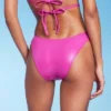 Women's Faux Leather Extra Cheeky Extra High Leg Bikini Bottom - Wild Fable™ Pink