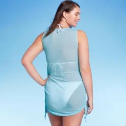 Women's Mesh Drawstring Ruched Sleeveless Cover Up Dress - Wild Fable™ Green Floral Print 5 Women's Mesh Drawstring Ruched Sleeveless Cover Up Dress - Wild Fable™ Green Floral Print -Outlet Modish Gems Store GUEST 4326bce3 e1dd 4361 b6e6 f0ba22783881