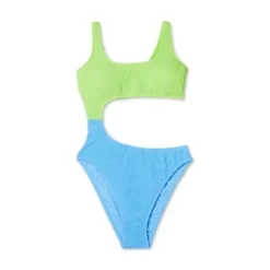 Women's Cut Out One Piece Swimsuit - Wild Fable™ Bright Green/bright Blue -Outlet Modish Gems Store GUEST 454f4b6d cbe6 4235 b1b4 f9d4d2d1d8cb