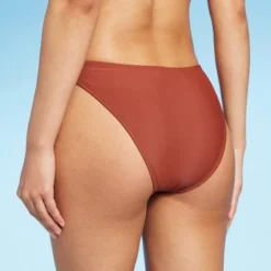 Women's Scoop Front High Leg Extra Cheeky Bikini Bottom - Wild Fable™ Brown
