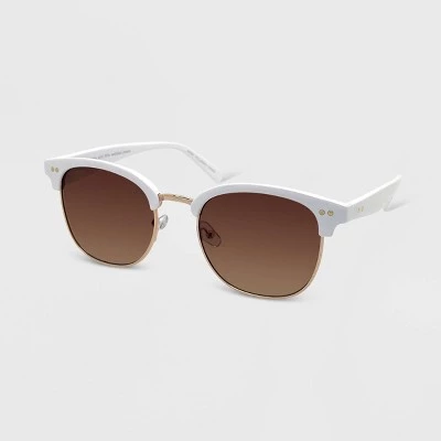 Women's Plastic Metal Combo Square Clubmaster Solid Sunglasses - Wild Fable™ White 1 Women's Plastic Metal Combo Square Clubmaster Solid Sunglasses - Wild Fable™ White