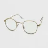Women's Metal Round Blue Light Filtering Glasses - Wild Fable™ Gold