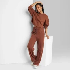 Women's High-Rise Wide Leg French Terry Sweatpants - Wild Fable™ Brown -Outlet Modish Gems Store GUEST 5063d714 5705 45c5 9761 a9179fc9b3fa 5