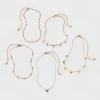 Embellished Heart Chain Choker Necklace Set 5pc - Wild Fable™ Gold