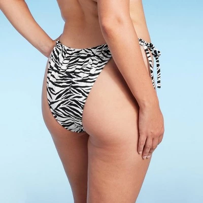 Women's Ultra High Leg Adjustable Coverage Bikini Bottom - Wild Fable™ Black/White Zebra Print 3 Women's Ultra High Leg Adjustable Coverage Bikini Bottom - Wild Fable™ Black/White Zebra Print - Image 3