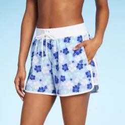 Women's 4" Inseam High Waist Lace-Up Board Shorts - Wild Fable™ Blue Floral Print -Outlet Modish Gems Store GUEST 5597a22c 8312 4f78 b6eb 8eb592e1b60b 1