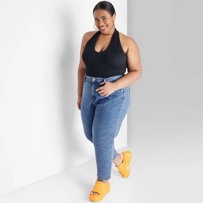 Women's Super-High Rise Curvy Tapered Jeans - Wild Fable™ Medium Wash 16 Women's Super-High Rise Curvy Tapered Jeans - Wild Fable™ Medium Wash - Image 16