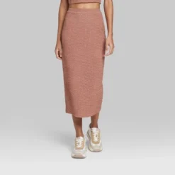 Women's Puckered Knit Midi Skirt - Wild Fable⢠Dark Teal Blue