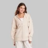Women's Oversized Zip-Up Hoodie - Wild Fable™ Light Brown