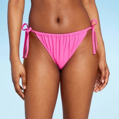 Women's Side-Tie Low-Rise Adjustable Bikini Bottom - Wild Fable™ Pink 6 Women's Side-Tie Low-Rise Adjustable Bikini Bottom - Wild Fable™ Pink - Image 6