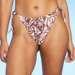 Women's Side-Tie Adjustable Extra High Leg Bikini Bottom - Wild Fable™ Brown Swirl Print -Outlet Modish Gems Store GUEST 5c893009 86ec 436d 9fbc ee3fd8e58a76