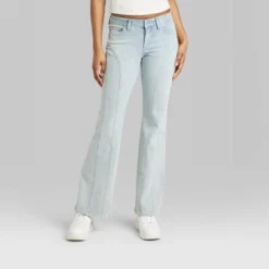 Women's Low-Rise Seamed Flare Jeans - Wild Fable™ Light Wash