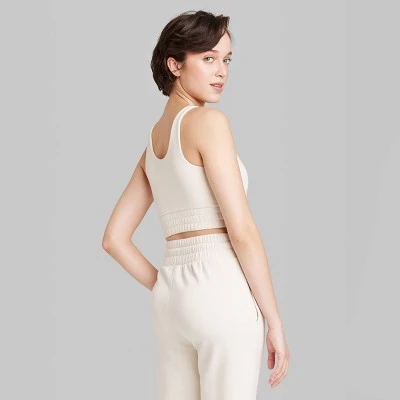 Women's Slim Fit Sweatshirt Bra Tank Top - Wild Fable™ Lemon Yellow 2 Women's Slim Fit Sweatshirt Bra Tank Top - Wild Fable™ Lemon Yellow - Image 2