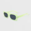 Women's Plastic Rectangle Marbleized Sunglasses - Wild Fable™ Green