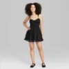 Women's Sleeveless Heart Clip Dot Fit & Flare Mini Dress - Wild Fable™ Black