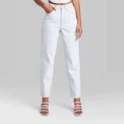 Women's Super-High Rise Curvy Tapered Jeans - Wild Fable™ Ultra Light Blue Wash