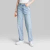 Women's High-Rise 90's Relaxed Slashed Straight Jeans - Wild Fable™ Light Wash