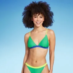 Women's Colorblock Triangle Bikini Top - Wild Fable™ Green/Blue -Outlet Modish Gems Store GUEST 6fd28f04 c5d5 47d3 8068 43836a48754b 4