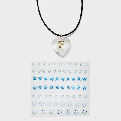 Acrylic Heart with Face Gems Pendant Necklace - Wild Fable™ Clear/Black 12 Acrylic Heart with Face Gems Pendant Necklace - Wild Fable™ Clear/Black - Image 12