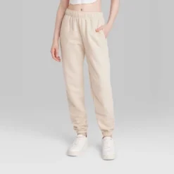 Women's High-Rise Tapered Perfect Sweatpants - Wild Fable™ Oatmeal