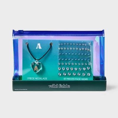 Acrylic Heart with Face Gems Pendant Necklace - Wild Fable™ Clear/Black 2 Acrylic Heart with Face Gems Pendant Necklace - Wild Fable™ Clear/Black - Image 2