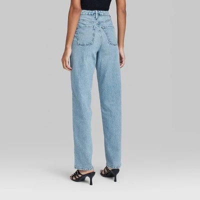 Women's High-Rise Straight Jeans - Wild Fable™ Medium Wash 2 Women's High-Rise Straight Jeans - Wild Fable™ Medium Wash - Image 2