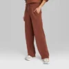 Women's High-Rise Wide Leg French Terry Sweatpants - Wild Fable™ Brown