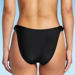 Women's Ruffle Strap High Leg Cheeky Bikini Bottom - Wild Fable™ Light Blue