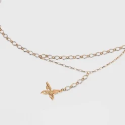 Belly Body Chain with Butterfly Charm - Wild Fable™ Gold L/XL