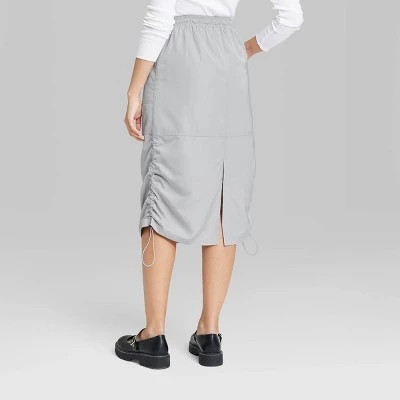 Women's Utility Midi Skirt - Wild Fable™️ Light Gray 2 Women's Utility Midi Skirt - Wild Fable™️ Light Gray - Image 2