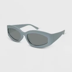 Women's Plastic Pearlized Wrap Rectangle Sunglasses - Wild Fable™ Silver