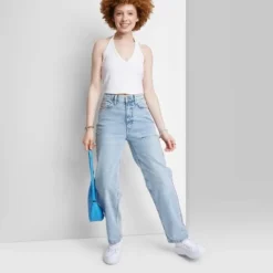 Women's High-Rise 90's Relaxed Slashed Straight Jeans - Wild Fable™ Light Wash -Outlet Modish Gems Store GUEST 98b5eb66 27b1 4604 a66d 1c3aac4ab20b 2