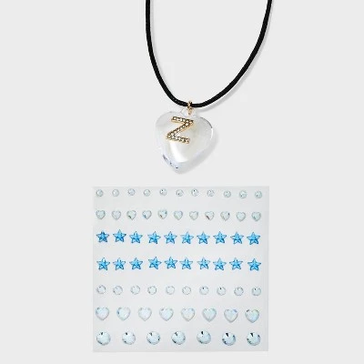 Acrylic Heart with Face Gems Pendant Necklace - Wild Fable™ Clear/Black 21 Acrylic Heart with Face Gems Pendant Necklace - Wild Fable™ Clear/Black - Image 21